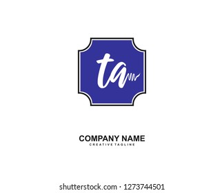 TA Initial Handwriting Logo Template Vector