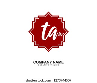 TA Initial Handwriting Logo Template Vector