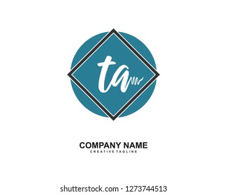 TA Initial Handwriting Logo Template Vector