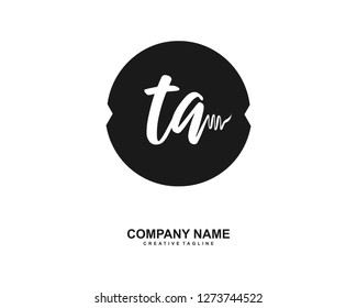 TA Initial Handwriting Logo Template Vector