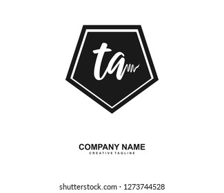 TA Initial Handwriting Logo Template Vector