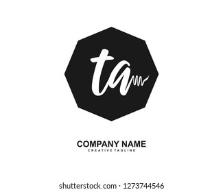 TA Initial Handwriting Logo Template Vector