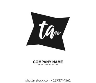TA Initial Handwriting Logo Template Vector