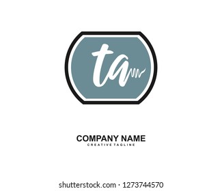 TA Initial Handwriting Logo Template Vector
