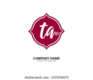 TA Initial Handwriting Logo Template Vector