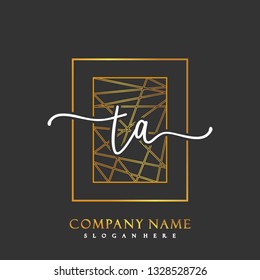 TA Initial Handwriting logo template vector