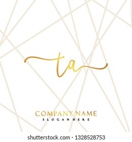 TA Initial Handwriting logo template vector