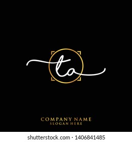 TA Initial handwriting logo template