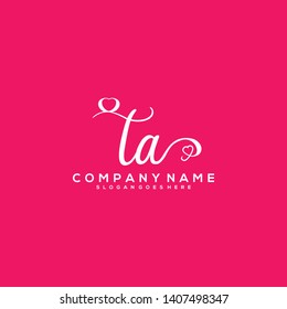 TA Initial handwriting logo vector