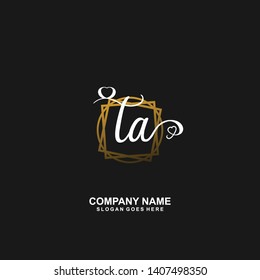 TA Initial handwriting logo vector