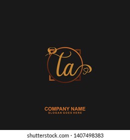 TA Initial handwriting logo vector