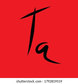 Ta Vector de logotipo de escritura a mano inicial
