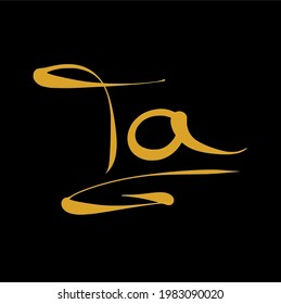 Ta initial handwritten logo for identity