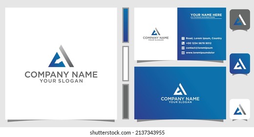 logotipo de icono de letra inicial de TA con plantilla de diseño de vector de tarjeta de negocio