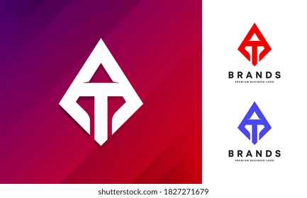 AT or TA Initial Letter Logo Design Vector Template