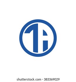 TA initial letters circle business logo blue