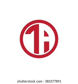 TA initial letters circle business logo red