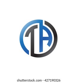 TA initial letters looping linked circle logo blue black