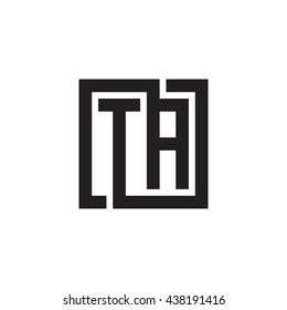 TA initial letters looping linked square monogram logo