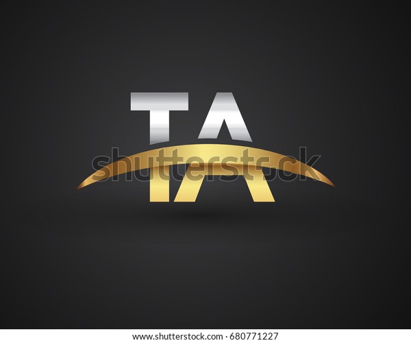 Ta Initial Logo Company Name Colored Stock Vector (Royalty Free) 680771227