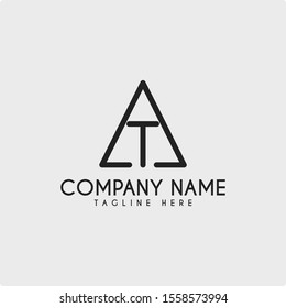 AT TA initial logo with line art
