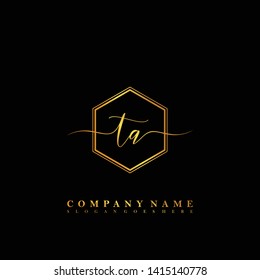 TA Initial luxury handwriting logo vector