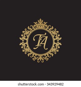 TA initial luxury ornament monogram logo