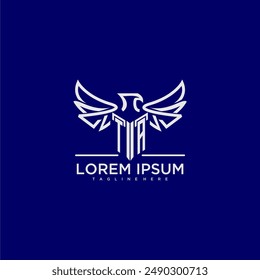TA initial monogram for business logo with eagle image