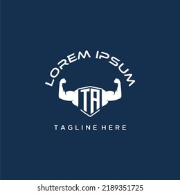 TA initial monogram for fitnes or gym logo with creative style design