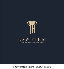Logotipo inicial de la firma de abogados monograma con diseño de hitos