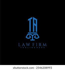 TA initial monogram for lawfirm logo with sword