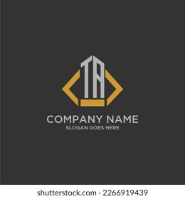 TA anfängliches Monogramm-Logo für Immobilien mit Baustil