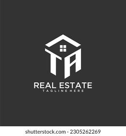 TA initial monogram logo for real estate with polygon shape creative design
