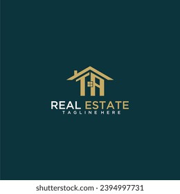 TA initial monogram logo for real estate with home shape creative design