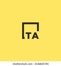 TA initial monogram logo with square style design