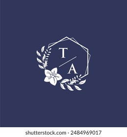 TA initial monogram wedding with creative polygon design