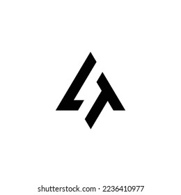 AT or TA initial triangle monogram logo design 