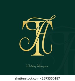 TA initial wedding monogram design.