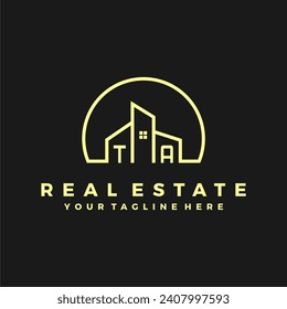 TA initials homes modern building company logo vector.eps