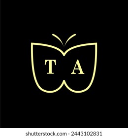 TA Initials Luxury Butterfly logo Vector illustration