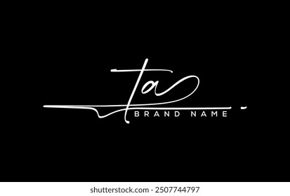 TA letter beauty handwriting vector logo. 