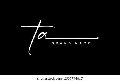 TA letter beauty handwriting vector logo. 