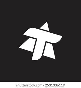TA letter initial logo design template vector illustration with triangle shape