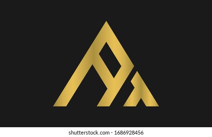 TA, AT Letter Logo Design with Creative Modern Trendy Typography and triangle logo.