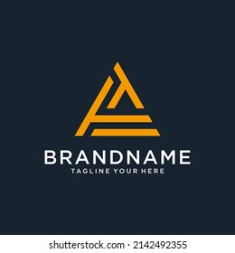 TA, AT Letter Logo Design with Creative Modern Trendy Typography and triangle logo.