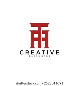AT or TA letter logo design. Creative AT letter icon. Premium Vector