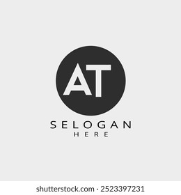 AT TA Letter Logo Design in the middle of a circle, Creative Minimal AT TA Monogram. abstract vector logo monogram. initial letter T Logo design vector illustration. abstract monogram letters alphabet