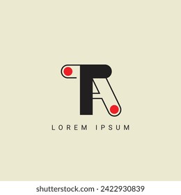 TA letter logo design. TA polygon, circle, triangle, hexagon, flat and simple style with white color variation letter logo set in one artboard. TA minimalist and classic logo. TA