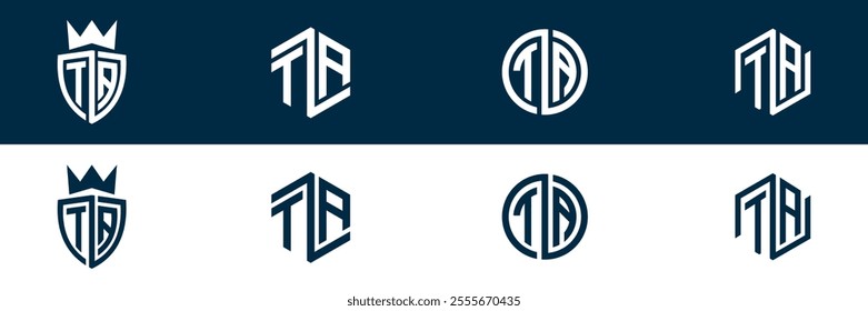 TA AT letter logo set design