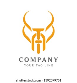 TA letter logo template with horns.